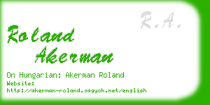 roland akerman business card